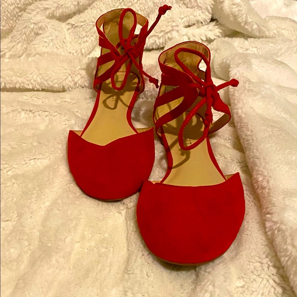 Like new red Nine West Sandals for sale